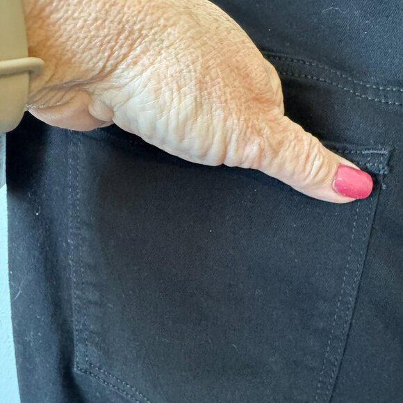 NWT BLACK HIGH RISE SLIM STRAIGHT JEANS  14 PETITE     #H - Picture 2 of 11